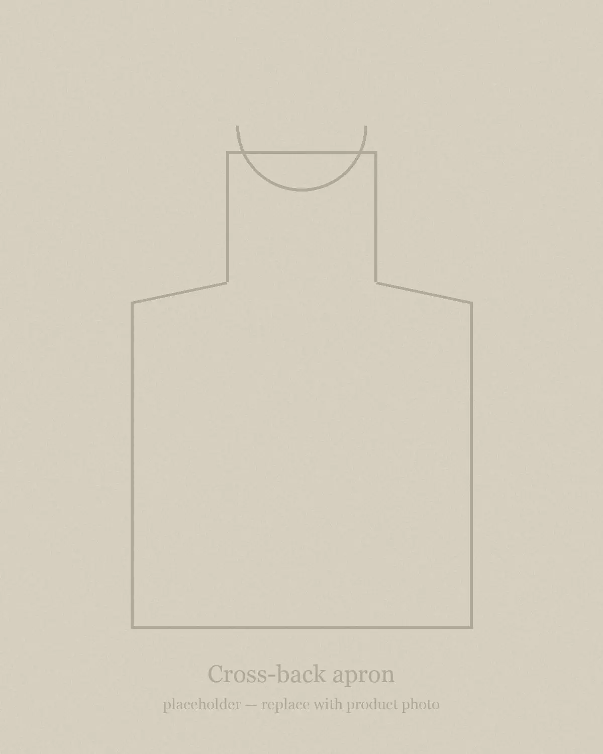 custom cross back apron with canvas body and leather shoulder straps
