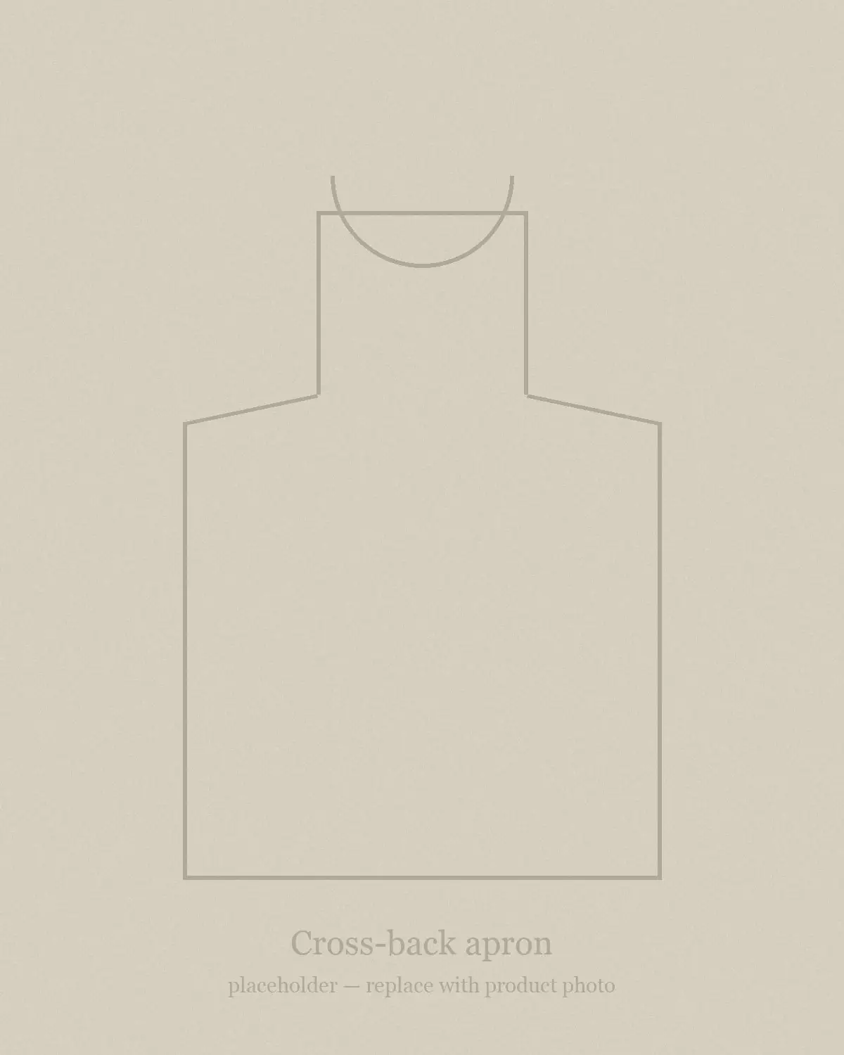 custom cross back apron with canvas body and leather shoulder straps