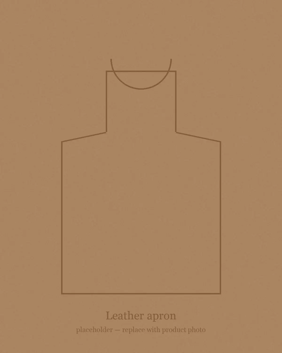 custom leather apron in full-grain leather with cross-back straps and tool pockets