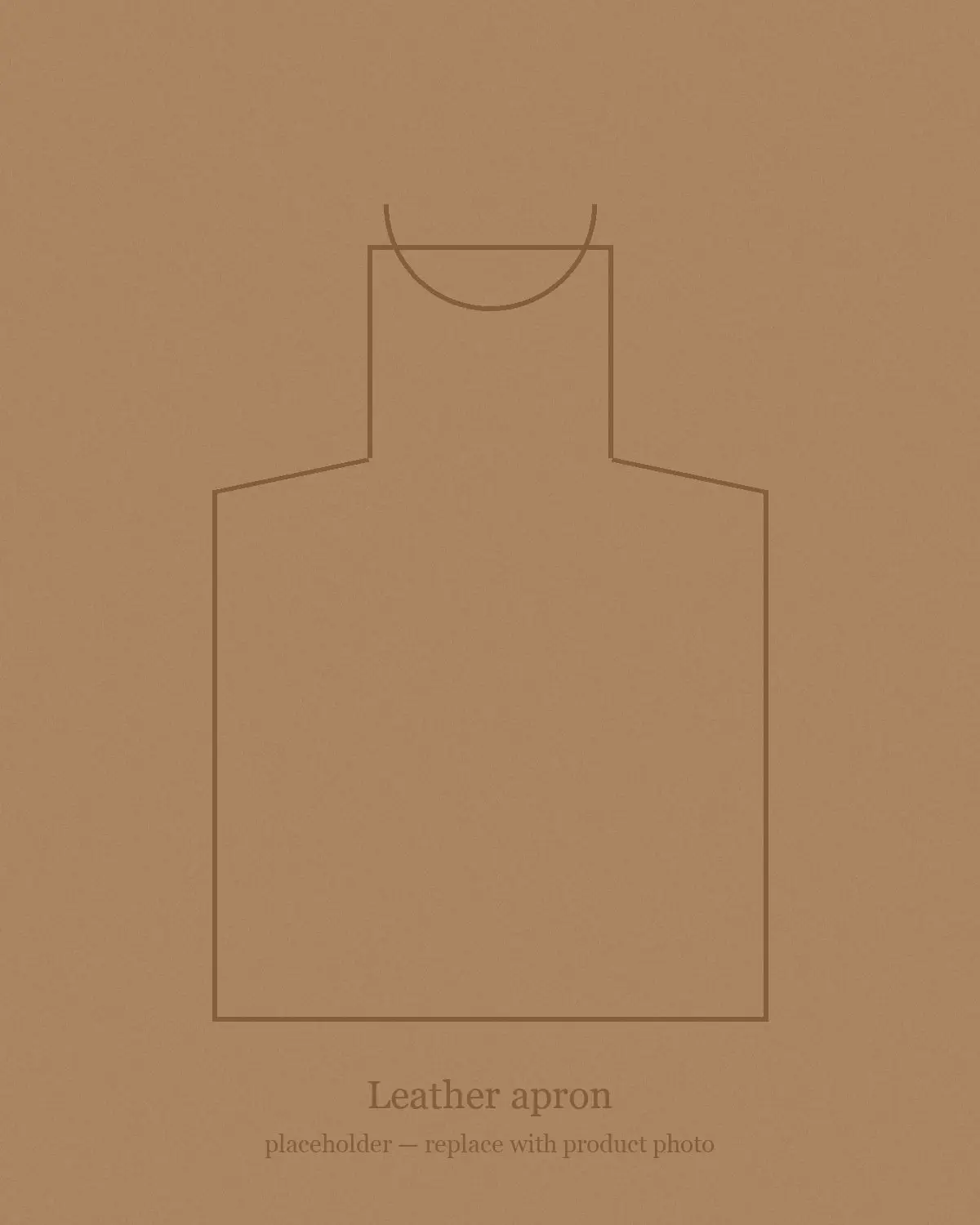 custom leather apron in full-grain leather with cross-back straps and tool pockets